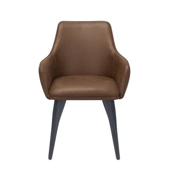 4-Seater Round Dining Set with Chairs - Tan