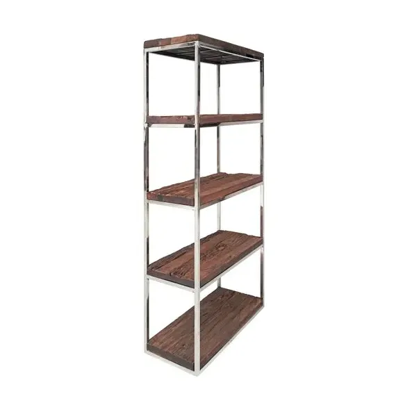 5-Shelf Unit Industrial Style - Natural Wood