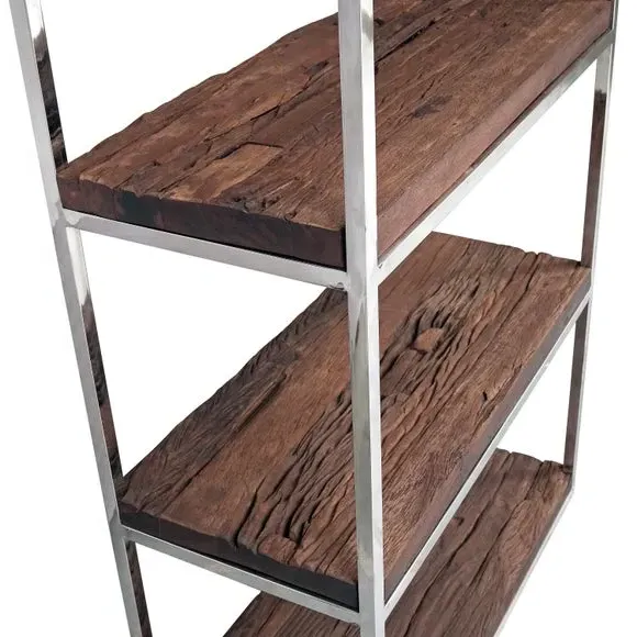 5-Shelf Unit Industrial Style - Natural Wood