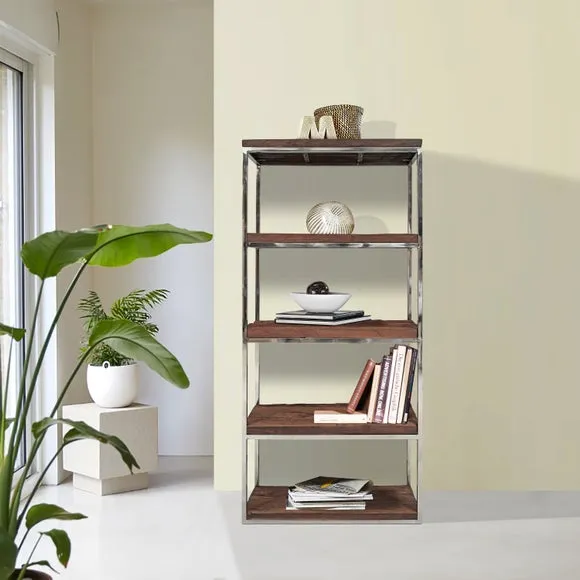 5-Shelf Unit Industrial Style - Natural Wood image