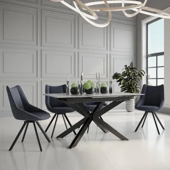 6-8 Seater Extending Dining Table - Grey, Ceramic image