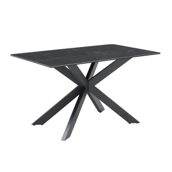 6-Seater Corner Bench Dining Set - Black, Ceramic