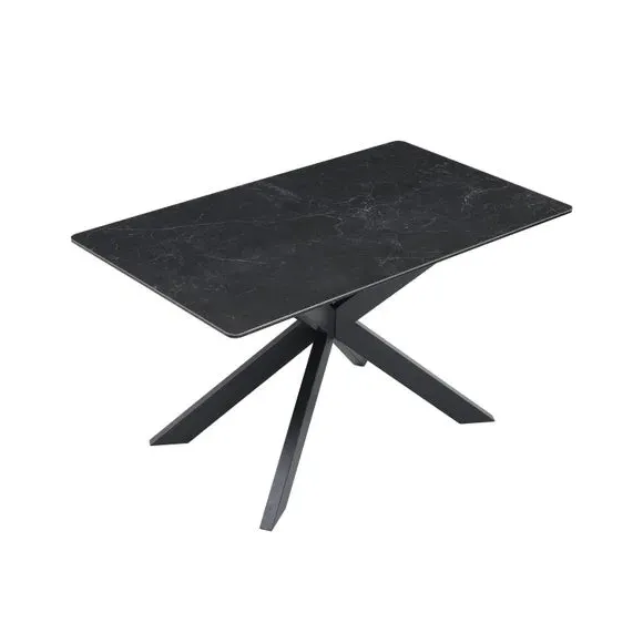 6-Seater Corner Bench Dining Set - Black, Ceramic