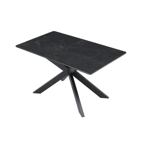 6-Seater Corner Bench Dining Set - Black, Ceramic