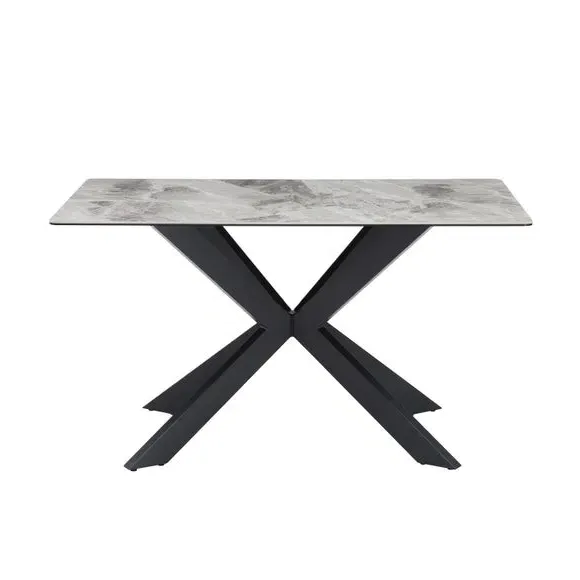 6-Seater Corner Bench Dining Set - Grey, Ceramic