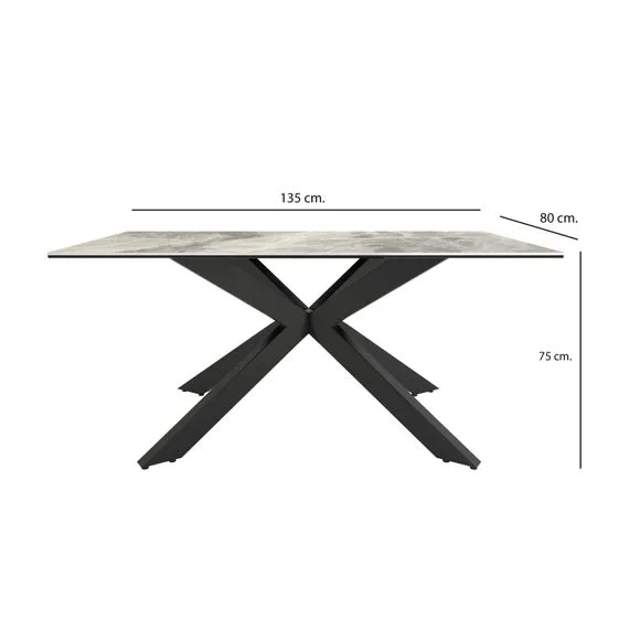 6-Seater Corner Bench Dining Set - Grey, Ceramic