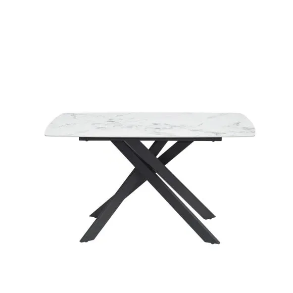 6-Seater Dining Table - White Marble, Ceramic