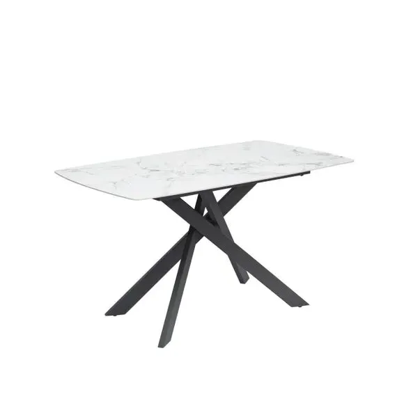 6-Seater Dining Table - White Marble, Ceramic