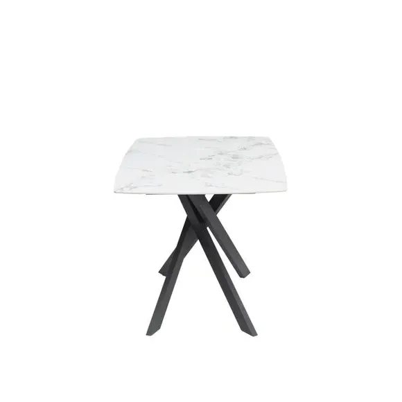 6-Seater Dining Table - White Marble, Ceramic