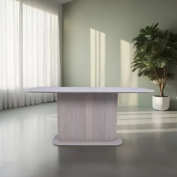 6-Seater Dining Table - White, Marble image