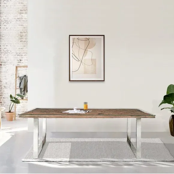 8-Seater Dining Table - Natural, Reclaimed Wood image