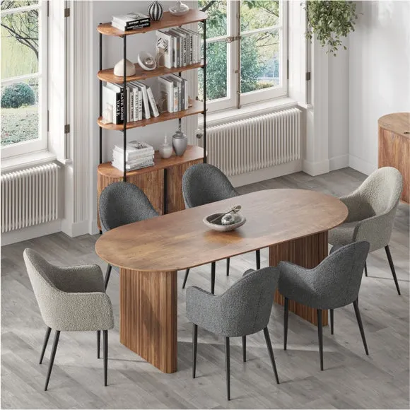 8-Seater Oval Dining Table - Natural, Mango Wood