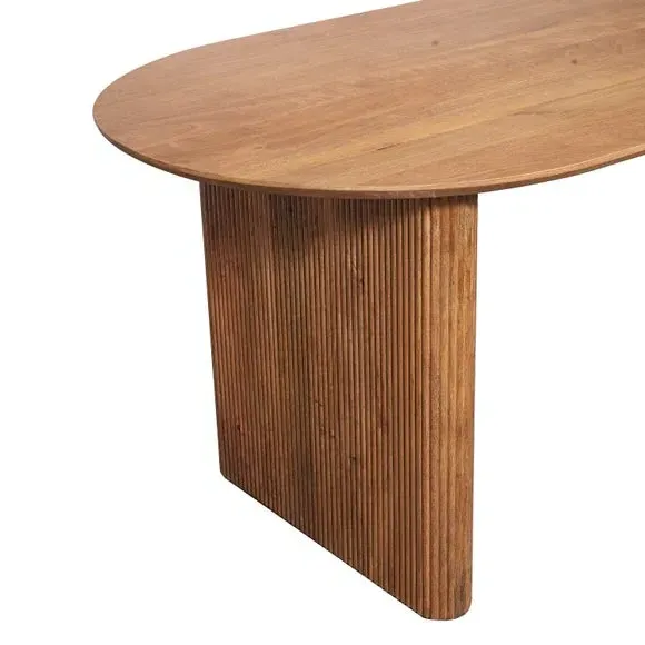 8-Seater Oval Dining Table - Natural, Mango Wood