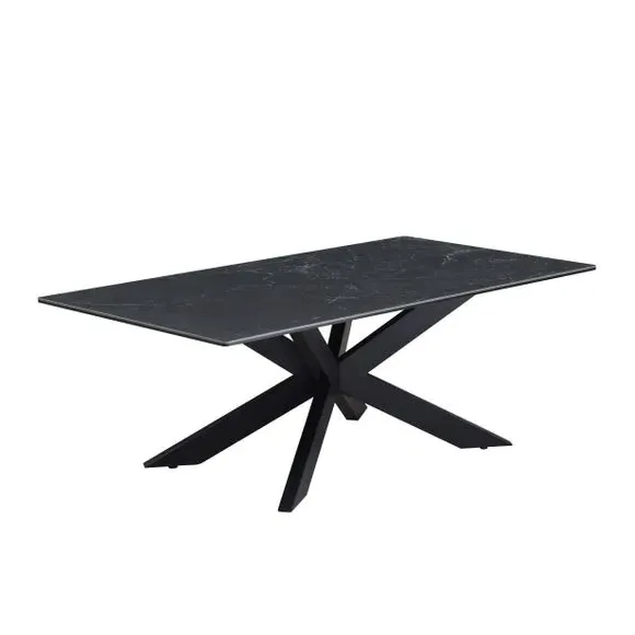 Coffee Table with Ceramic Top - Black, Metal