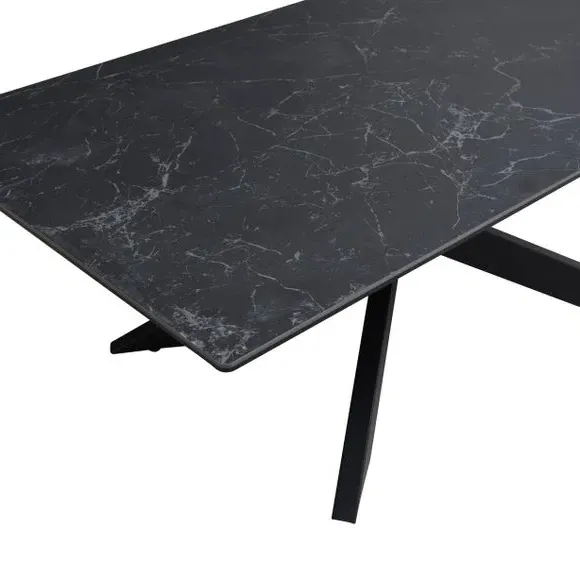 Coffee Table with Ceramic Top - Black, Metal