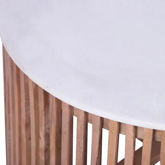 Coffee Table with Marble Top - Natural, Mango Wood