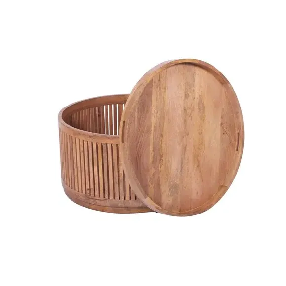 Coffee Table with Storage - Natural, Mango Wood