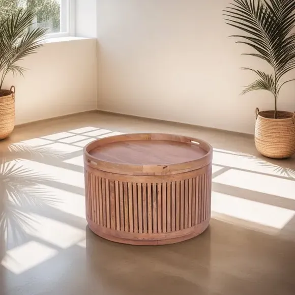 Coffee Table with Storage - Natural, Mango Wood image