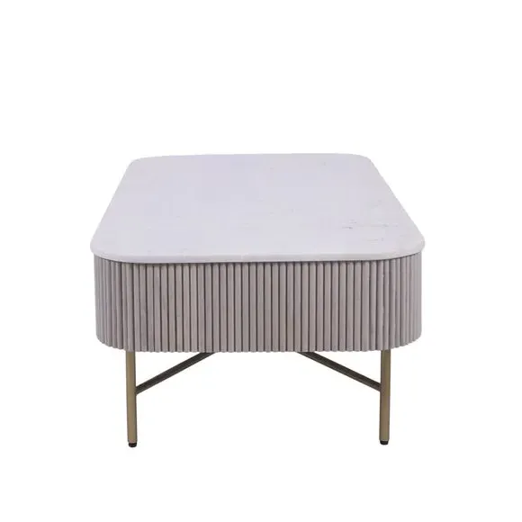 Coffee Table with Storage - White, Marble
