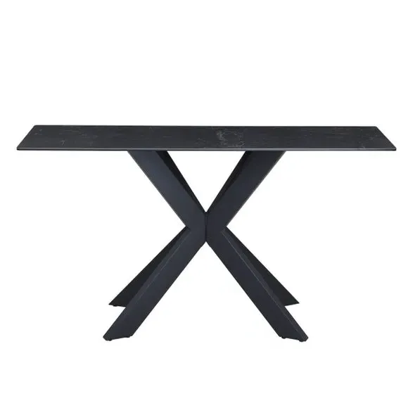 Console Table with Ceramic Top - Black, Metal