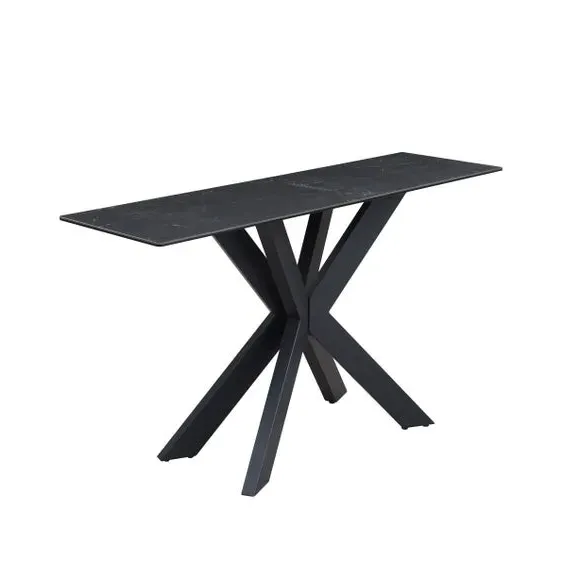 Console Table with Ceramic Top - Black, Metal