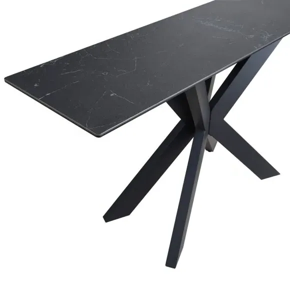 Console Table with Ceramic Top - Black, Metal