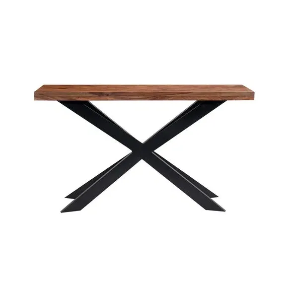 Console Table with X-Frame - Dark Wood, Sheesham