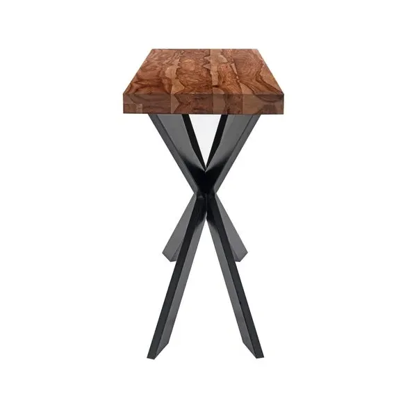 Console Table with X-Frame - Dark Wood, Sheesham