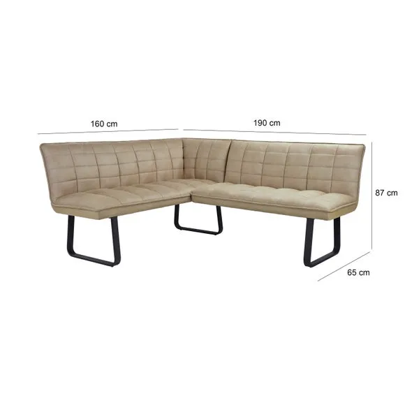 Corner Bench Set - Cream, Faux Leather