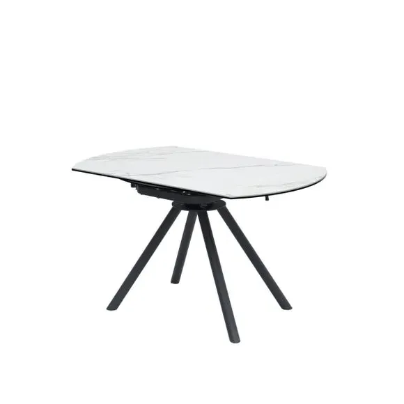 Extendable Round Dining Table - White, Ceramic
