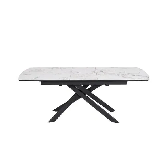 Extending Dining Table - White Marble, Ceramic