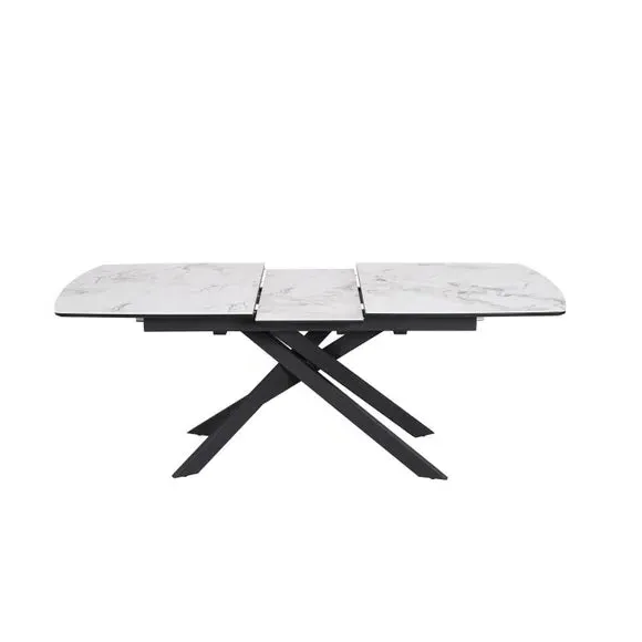 Extending Dining Table - White Marble, Ceramic