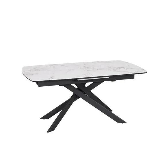 Extending Dining Table - White Marble, Ceramic