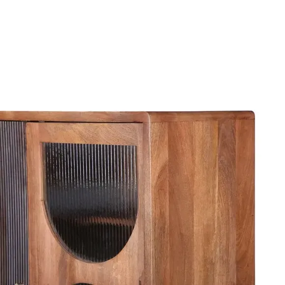 Highboard Drinks Cabinet with Wine Storage - Natural