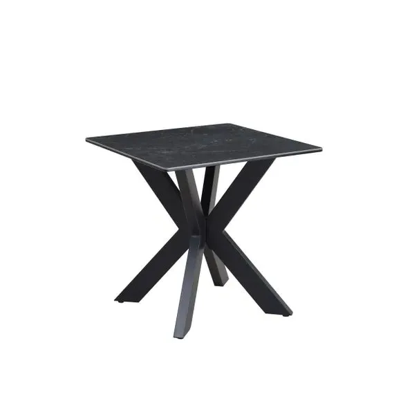 Lamp Table with Ceramic Top - Black, Metal