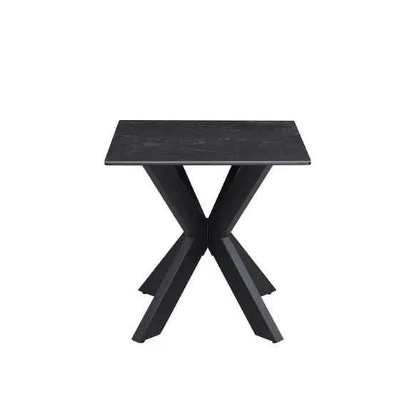 Lamp Table with Ceramic Top - Black, Metal