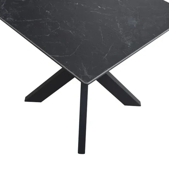 Lamp Table with Ceramic Top - Black, Metal
