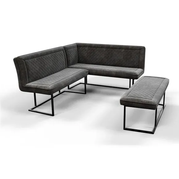 Left Corner Dining Bench - Grey