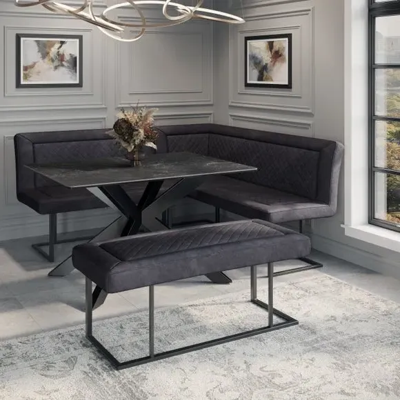 Left Corner Dining Bench - Grey image