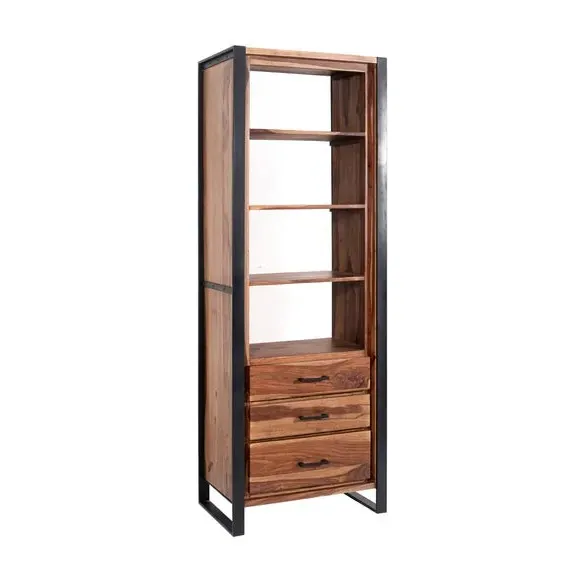 Logan Bookcase with Drawers - Light Wood, Solid