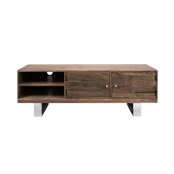 Railway Sleeper TV Unit with Storage - Natural Wood