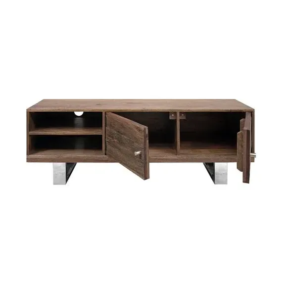 Railway Sleeper TV Unit with Storage - Natural Wood