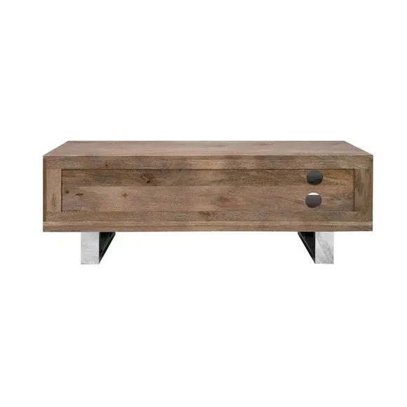 Railway Sleeper TV Unit with Storage - Natural Wood