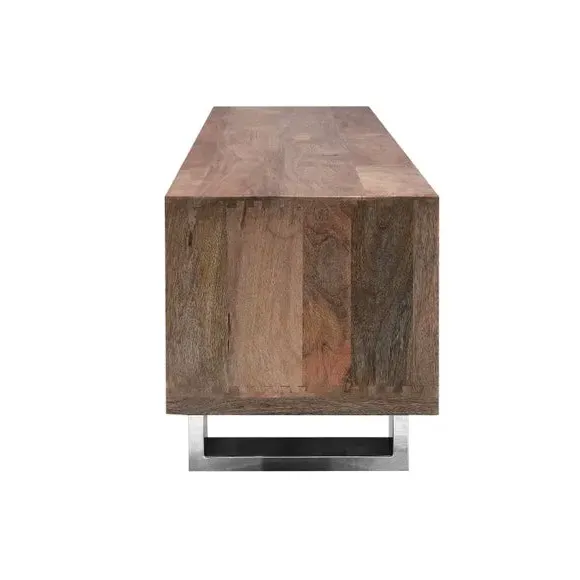 Railway Sleeper TV Unit with Storage - Natural Wood