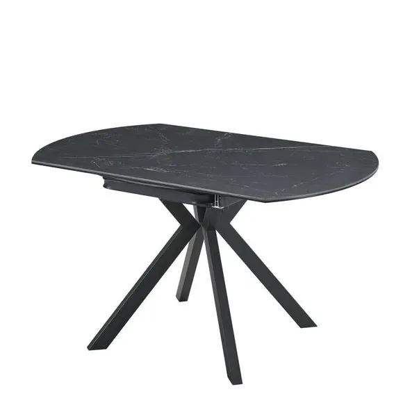 Round Extendable Dining Table - Black, Ceramic