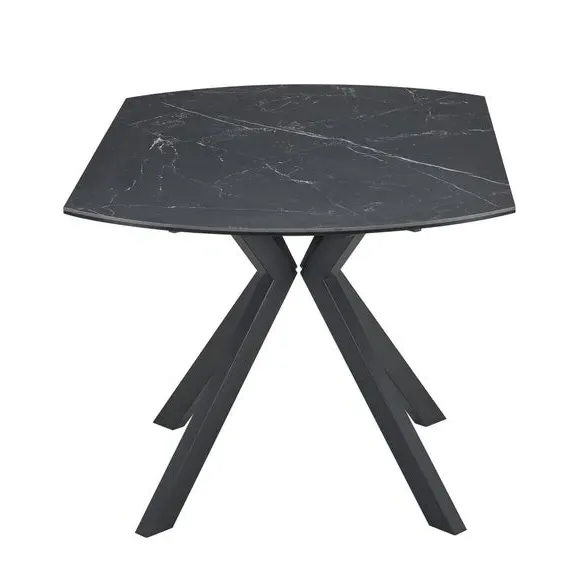 Round Extendable Dining Table - Black, Ceramic