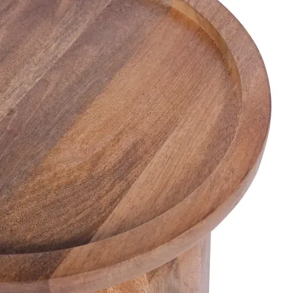 Round Side Table - Light Wood, Mango Wood