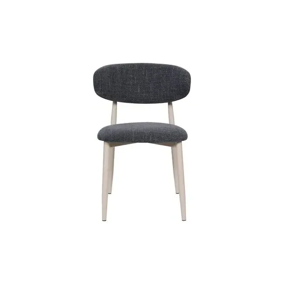Set of 2 Dining Chairs with Curved Back - Charcoal