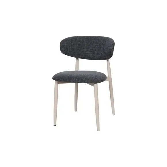 Set of 2 Dining Chairs with Curved Back - Charcoal