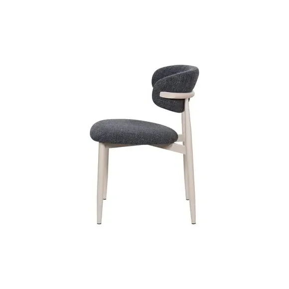 Set of 2 Dining Chairs with Curved Back - Charcoal